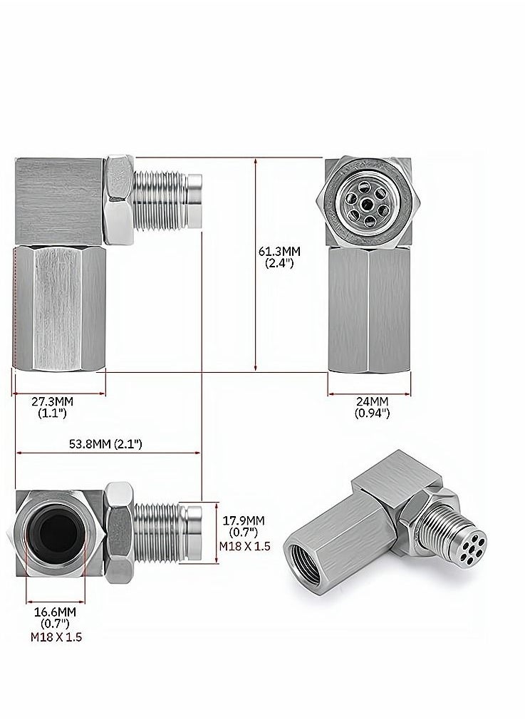 SYOSI - O2 Sensor Spacer 1 Pcs Universal M18*1.5 Check Engine Light Eliminator Adapter O2 Oxygen Sensor Spacer Extender Adapater Isolator for Exhaust Systems - Image 1