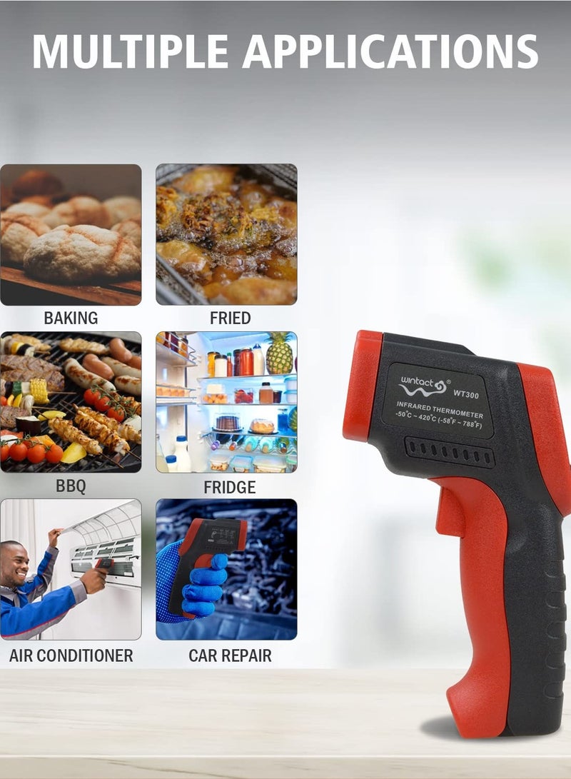 مقياس الحرارة Wintact بالأشعة تحت الحمراء - 58℉ ~ 788℉ (-50 ℃ ~ 420 ℃)، ميزان حرارة سطح الجسم الصناعي بالأشعة تحت الحمراء، ميزان حرارة بالأشعة تحت الحمراء - Image 5