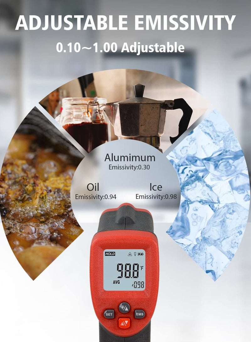 مقياس الحرارة Wintact بالأشعة تحت الحمراء - 58℉ ~ 788℉ (-50 ℃ ~ 420 ℃)، ميزان حرارة سطح الجسم الصناعي بالأشعة تحت الحمراء، ميزان حرارة بالأشعة تحت الحمراء - Image 4