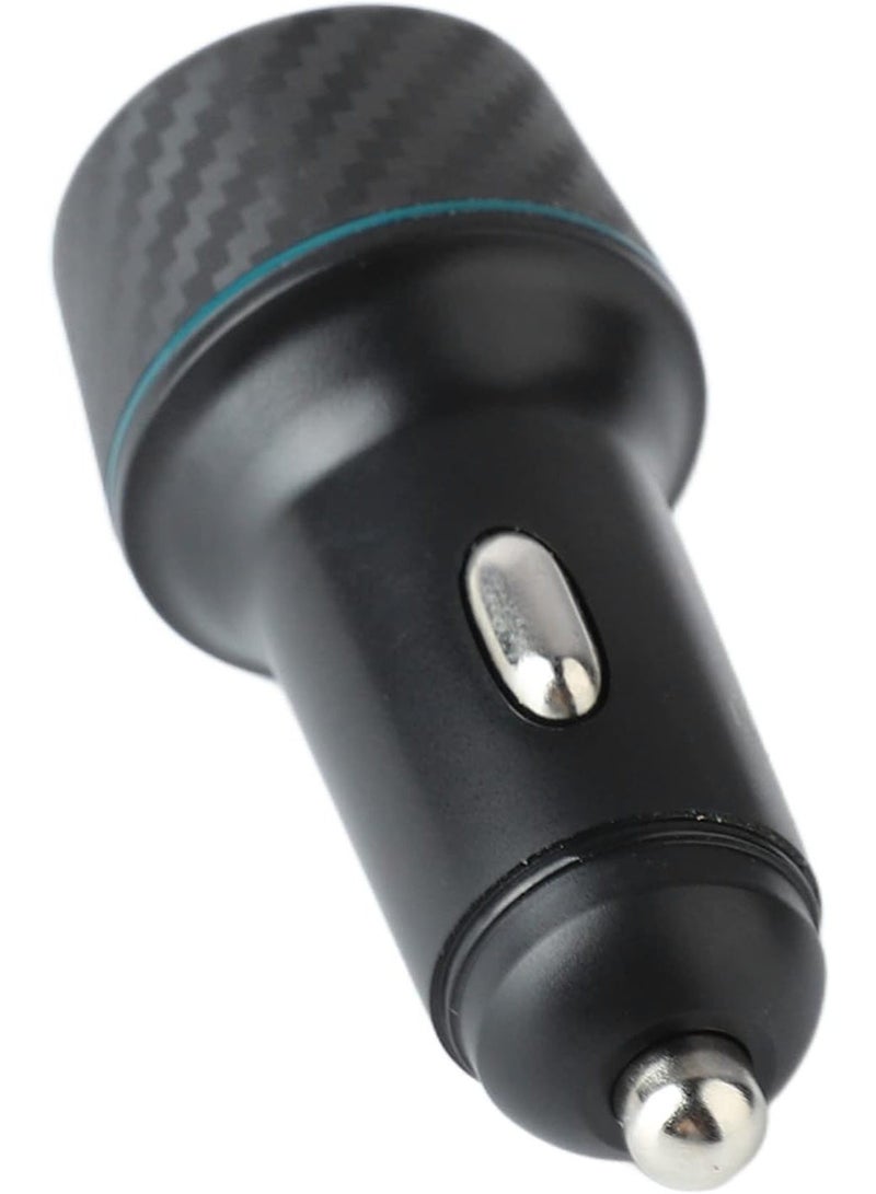 Suuonee شاحن سيارة ثنائي المنافذ للشحن السريع USB PD بقوة 95 واط، بتصميم من ألياف الكربون، مزود بمحول ولاعة سجائر للسيارات والشاحنات - Image 2