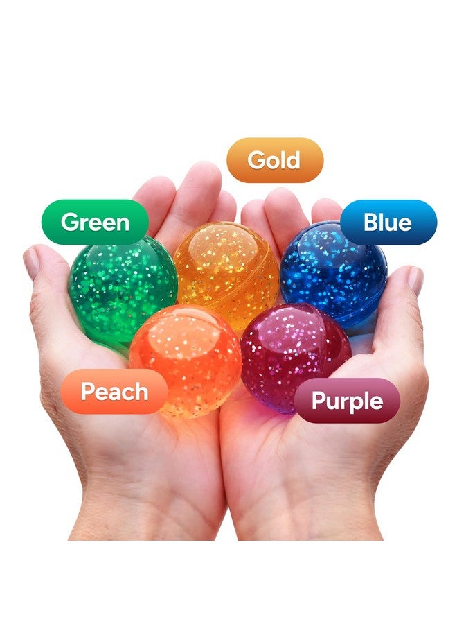 Entervending Bouncy Balls - Glitter Bounce Balls Bulk - Party Favors - Rubber Balls for Kids - Large Bouncy Ball 45 mm - Super Bouncy Balls Gift for Kids (12 pcs) - Image 3