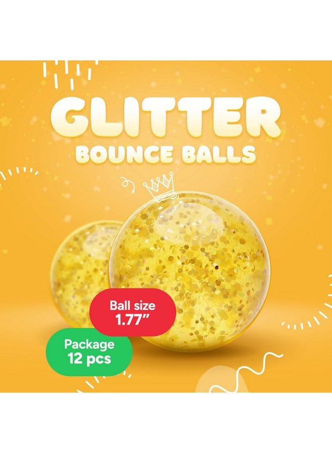 Entervending Bouncy Balls - Glitter Bounce Balls Bulk - Party Favors - Rubber Balls for Kids - Large Bouncy Ball 45 mm - Super Bouncy Balls Gift for Kids (12 pcs) - Image 2