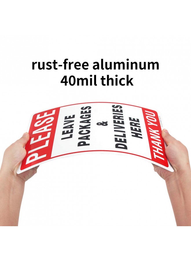 Enjoyist Please Leave Deliveries and Packages Here Sign 12"x 8" .04" Rust Free Aluminum - UV Protected and Weatherproof - Image 2
