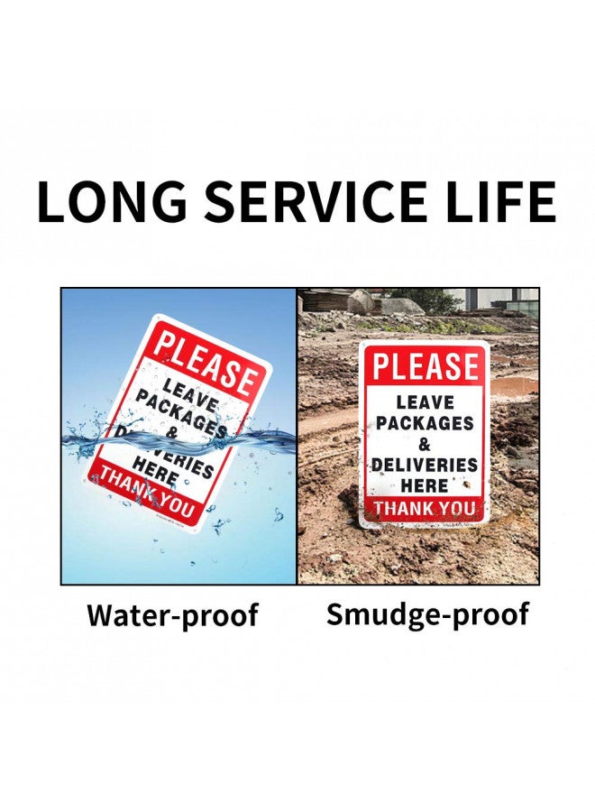 Enjoyist Please Leave Deliveries and Packages Here Sign 12"x 8" .04" Rust Free Aluminum - UV Protected and Weatherproof - Image 3