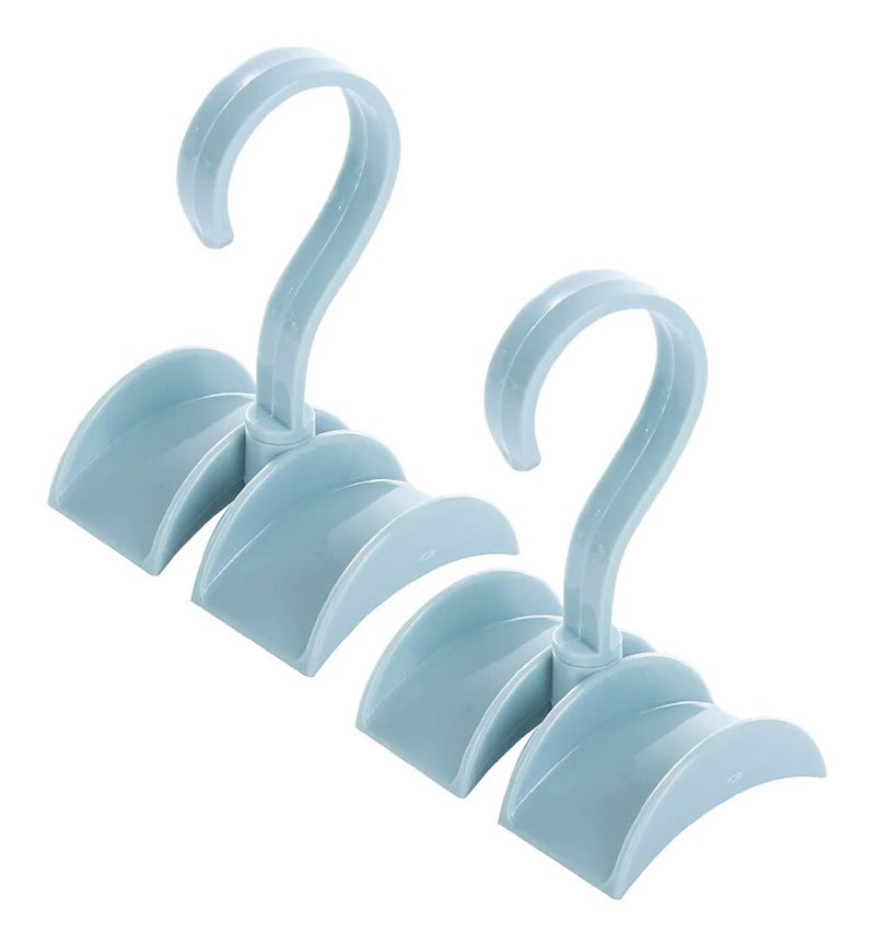 AUGEN Purse Hanger Rotating Hook Bag Rack Holder Handbag Hanger Organizer Storage The Closet Rod for Storing and Organizing Purses, Backpacks, Satchels, Crossovers, Handbags, Totes (Blue, Pack of 2) - Image 1