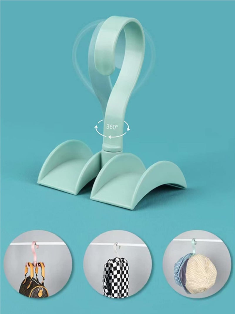 AUGEN Purse Hanger Rotating Hook Bag Rack Holder Handbag Hanger Organizer Storage The Closet Rod for Storing and Organizing Purses, Backpacks, Satchels, Crossovers, Handbags, Totes (Blue, Pack of 2) - Image 3