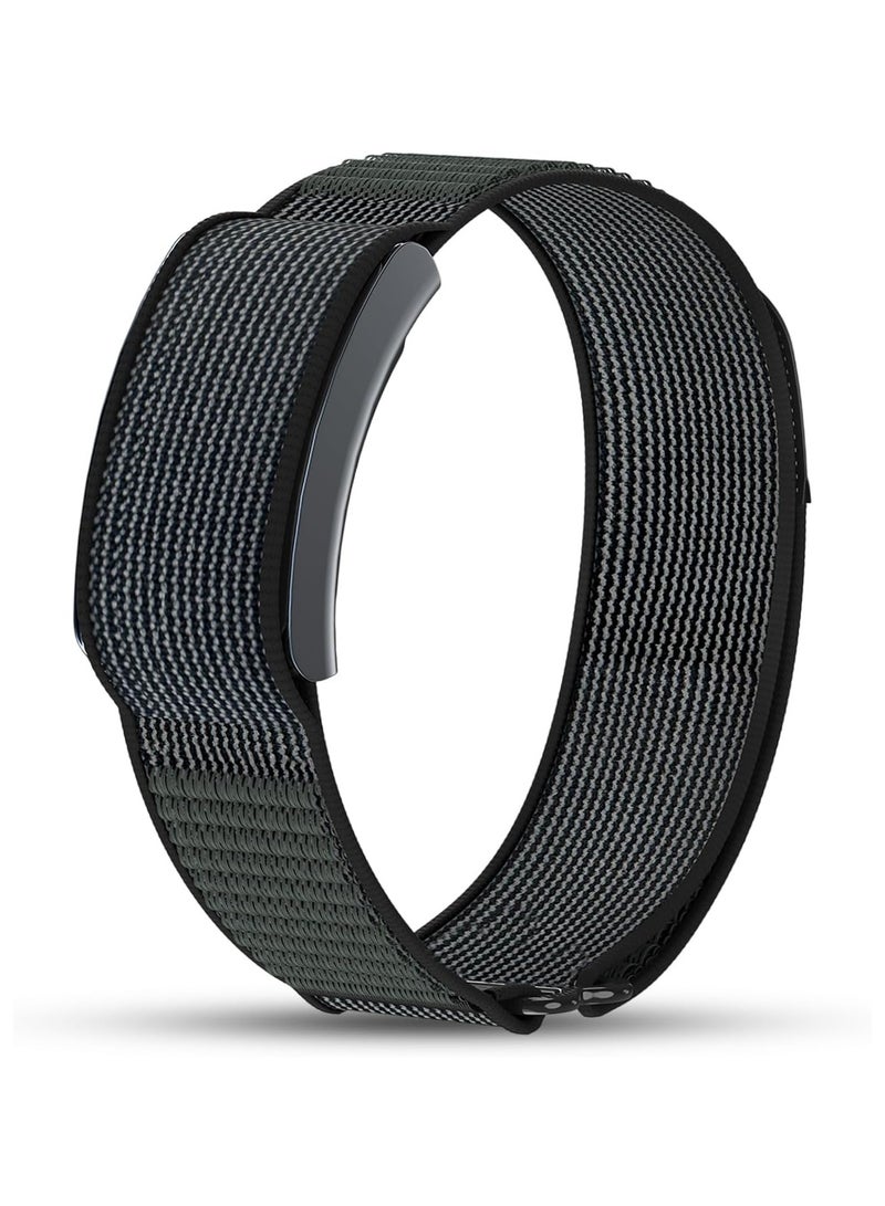 سوار نايلون متوافق مع سوار Amazfit Helio، سوار رياضي قابل للتعديل قابل للتنفس لمتتبع اللياقة البدنية مريح لارتدائه طوال اليوم، رمادي - Image 1