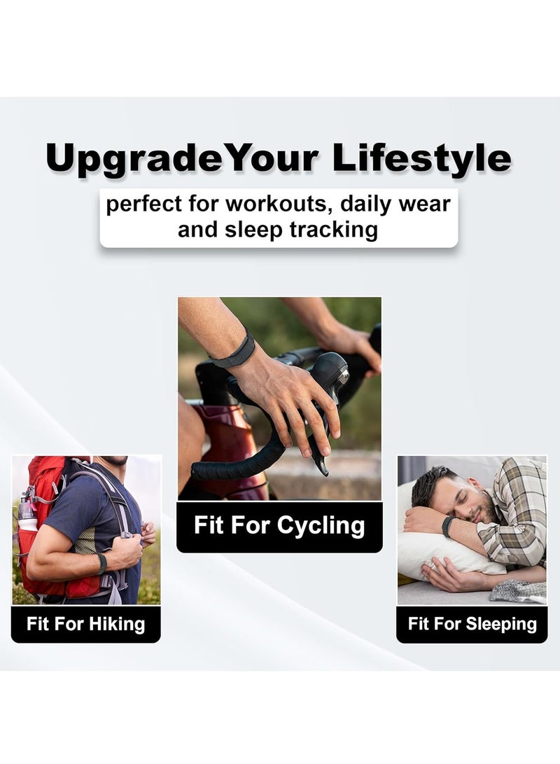سوار نايلون متوافق مع سوار Amazfit Helio، سوار رياضي قابل للتعديل قابل للتنفس لمتتبع اللياقة البدنية مريح لارتدائه طوال اليوم، رمادي - Image 4