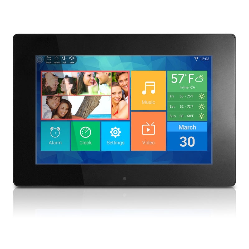 إطار الصور الرقمي Aluratek 10 WIFI مع شاشة تعمل باللمس IPS سعة 32GB دقة 1280 x 800 إعداد سهل لمشاركة الصور والفيديو لاسلكيًا من أي مكان AWDMPF110F