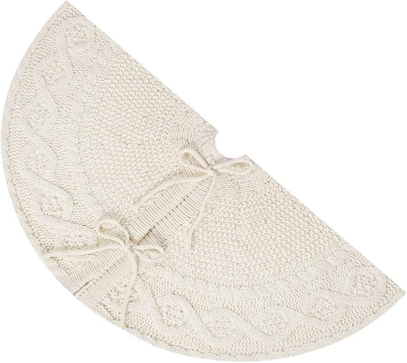 غطاء شجرة الكريسماس الأبيض 62 سم غطاء أرضي زخرفي قاعدة لفافة حامل إكسسوار - Image 2