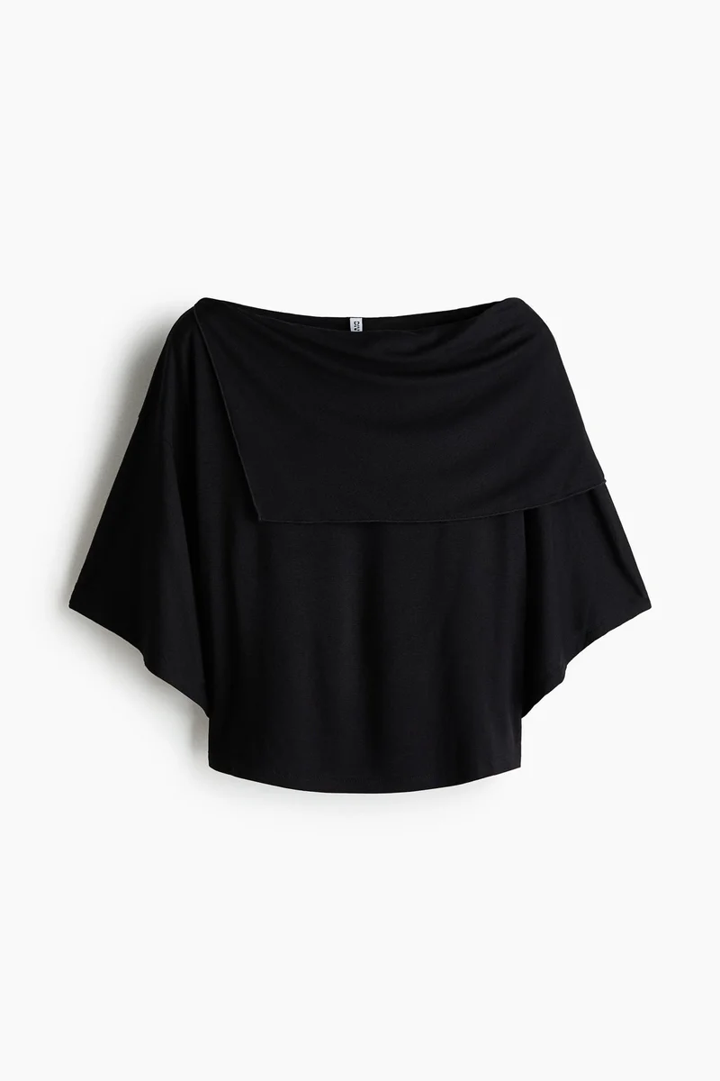 H&M  Cape-detail jersey top for Women | Best Price UAE
