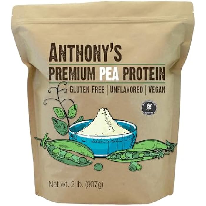 Anthony's Premium Pea Protein, 2 lb, Plant Based, Gluten Free, Unflavored, Vegan, Keto Friendly, Made from Peas - Image 1