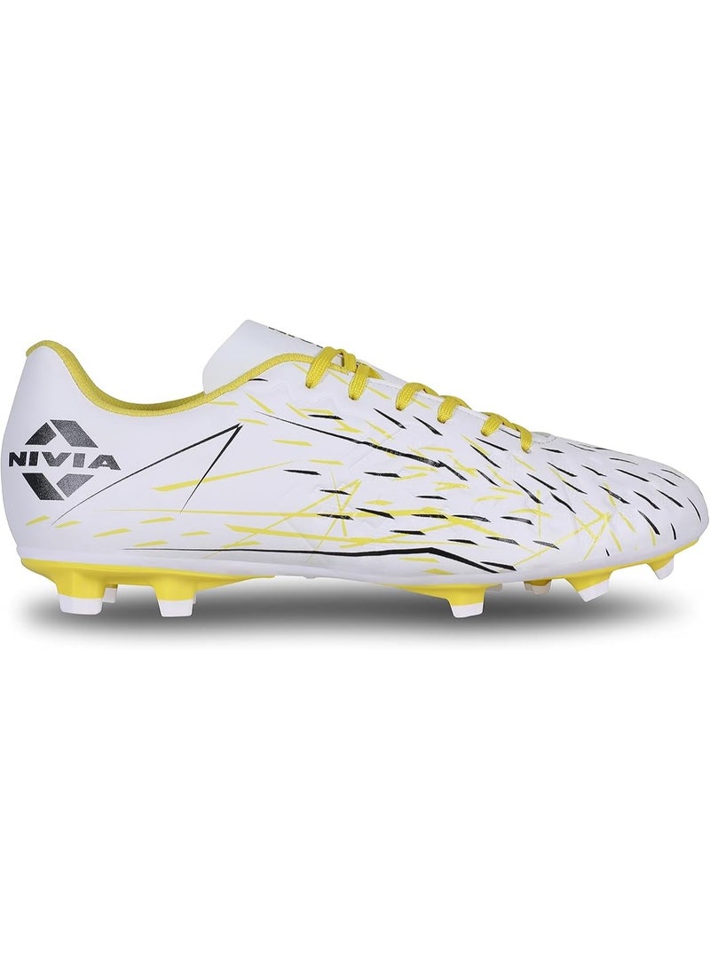 Nivia Spear Football Studs for Men – Lightweight PU Synthetic Upper, 3D Embossed Control Design, Comfortable EVA Insole, High Grip Studded Football Shoes for Turf & Grass - Image 1