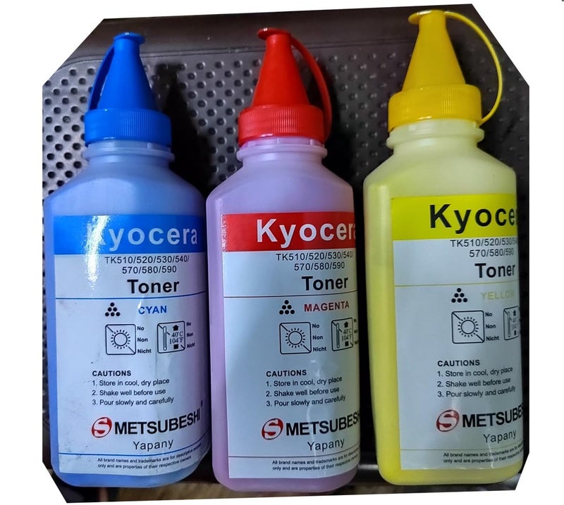 Toner Refill for all Kyocera color printers and copiers, 3 Colors, Cyan, Magenta and Yellow - Image 3