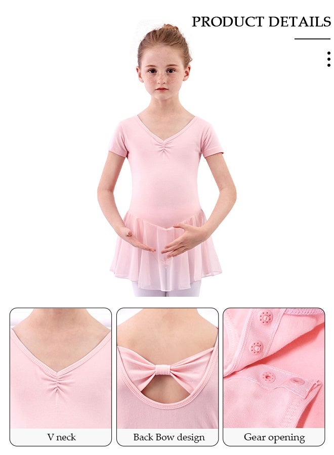 DUNISO فساتين الباليه للفتيات ثياب مع تنورة فستان الرقص الخلفي Bowknot تصميم راقصة الباليه توتو الزي القطن فستان الباليه تنورة صغيرة تنورة الأميرة فساتين ملابس الرقص ملابس لفتاة صغيرة - Image 2