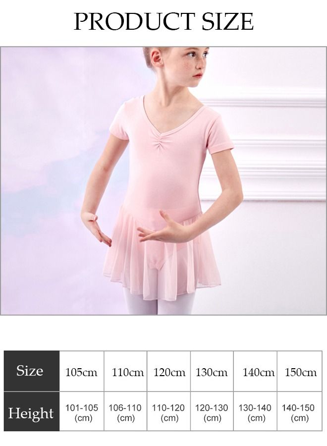 DUNISO Girls Ballet Dresses Leotards with Skirt Dance Dress Back Bowknot Design Ballerina Tutu Outfit Cotton Dress Ballet Skirt Mini Skirt Princess Dresses Dance Wear Clothes for Little Girl - Image 4
