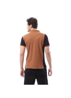 Andora Printed Buttoned Closure Polo Shirt - Brown  - Image 3