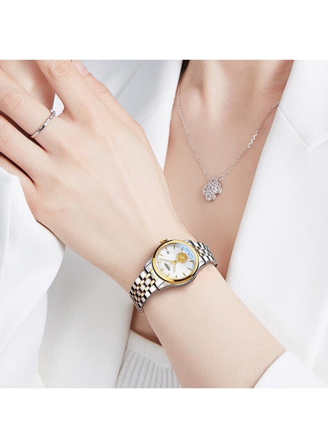 ROSDN Ros Dn Gold Watch, Pure Gold 999, Genuine Diamond Pixiu Watch For Women, Mechanical Brand Ladies' Watch, Top Ten Birthday Gifts - Image 1