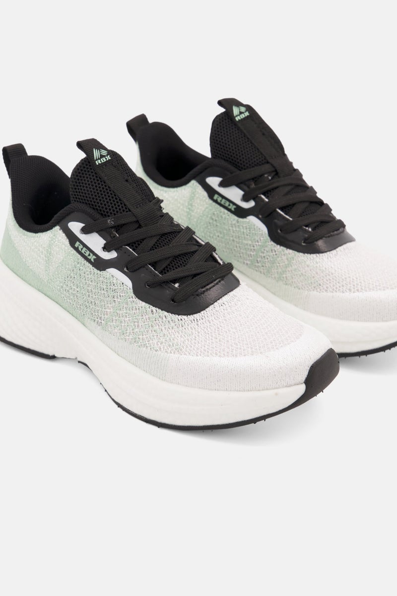 RBX Women Mesh Lace Up Running Shoes, White - Image 3