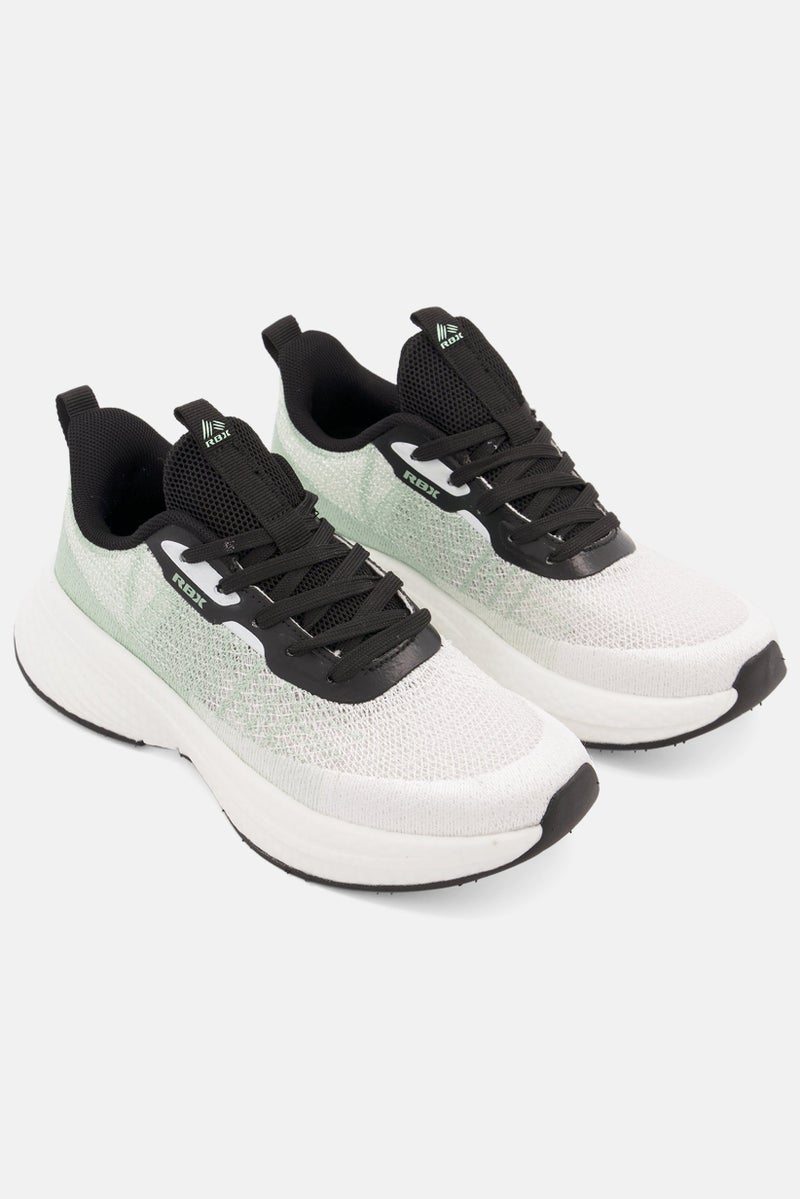 RBX Women Mesh Lace Up Running Shoes, White - Image 1