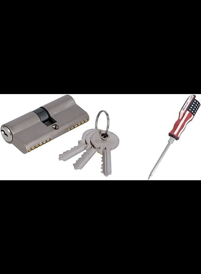 عباسلي اسطوانة الباب (70 مم) مع 3 مفاتيح ومفك براغي - Image 1