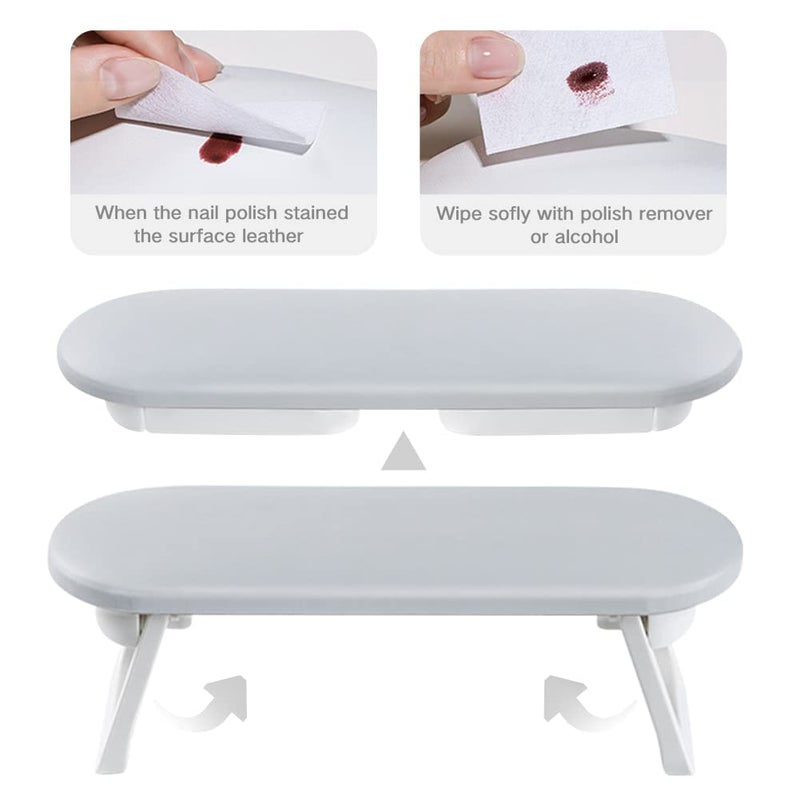 NAILWIND Nail Hand Rest Cushion, Microfiber Leather Arm Rest Nail Table for Fingernails and Toenails, Professional Manicure Nail Pillow Hand Rest Stand for Nail Technician Salon Use - Image 4