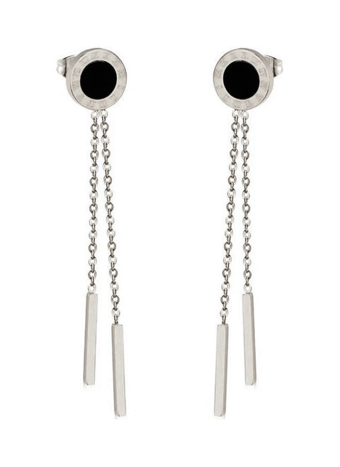 Alissa Trendy Tassel Roman Numerals Chain Long Dangle Drop Earrings