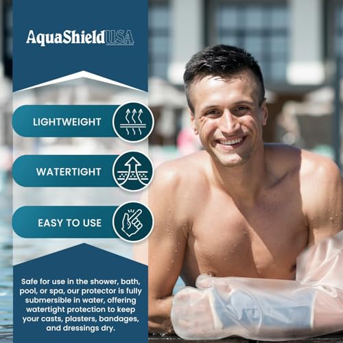 AquaShield Arm Cast Protector - Waterproof, Reusable, Half Arm (A21) Covers Hand, Wrist & Forearm for Water Protection in Pool, Bath & Shower. - Image 4