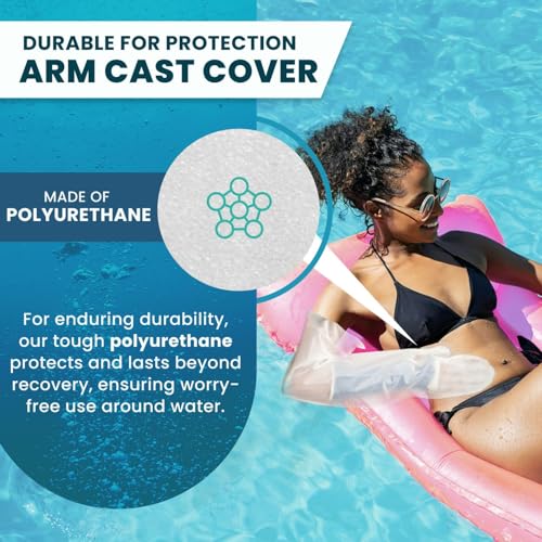 AquaShield Arm Cast Protector - Waterproof, Reusable, Half Arm (A21) Covers Hand, Wrist & Forearm for Water Protection in Pool, Bath & Shower. - Image 3