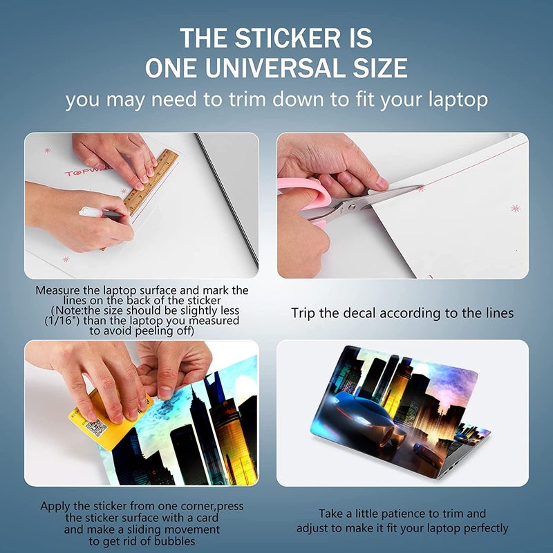 AORTDES Laptop Skin Sticker Decal 15-15.6 Inches, Universal Reusable Vinyl Sticker for 12.1 13 13.3 14 15.4 Inches Netbook/Notebook PC, Waterproof & Scratch-Resistant (City Car) - Image 2