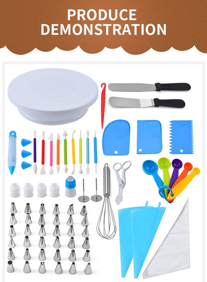 66 Piece Cake Decorating Set Decorating Set Baking Supplies with Icing Wand, Pastry Wand, Icing Spatula, Pipe Nozzle Coupler DIY Baking and Pastry Tools - Image 2