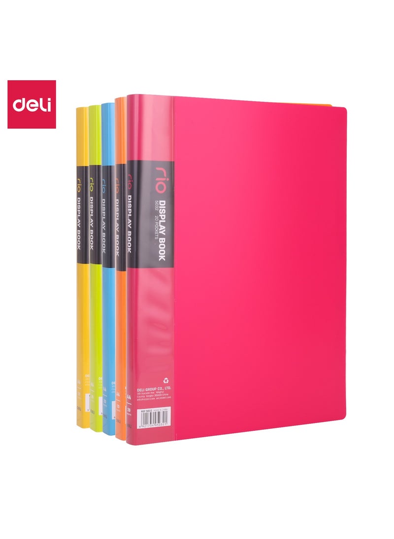 Deli - Deli E5032 Display Book - A4, 20 Pages, Assorted Colors - Image 1