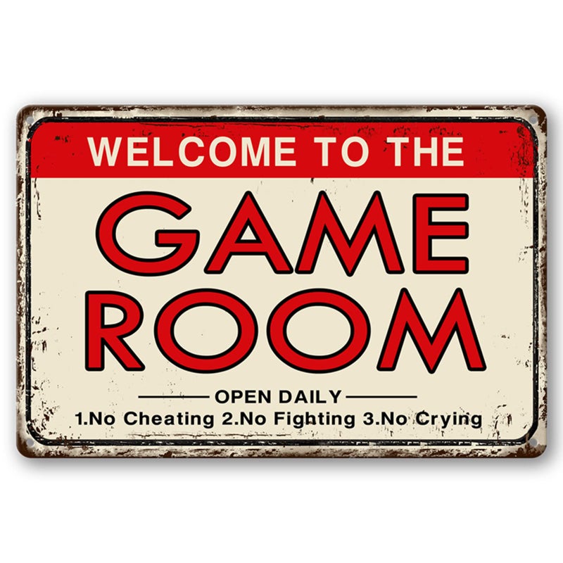 CWEIDP Video Game Room Accessories and Decor Retro Arcade Tin Signs Billiard Theater Powder Room Wall Decor Home Gaming Art Poster Gamer Decorations 812 Inch