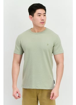 French Connection Men Crew Neck Short Sleeves Brand Logo T-shirt, Sage Green  - Image 1