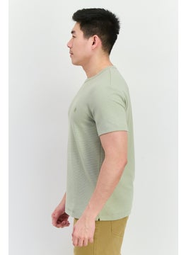 French Connection Men Crew Neck Short Sleeves Brand Logo T-shirt, Sage Green  - Image 2