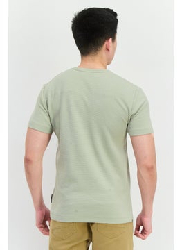 French Connection Men Crew Neck Short Sleeves Brand Logo T-shirt, Sage Green  - Image 3