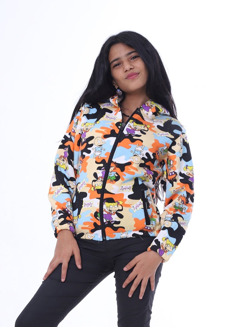 بيبو سترة بغطاء رأس وطبعة شخصيات كرتونية من راغراتس للأطفال متعدد الالوان_متعدد الالوان - Image 2