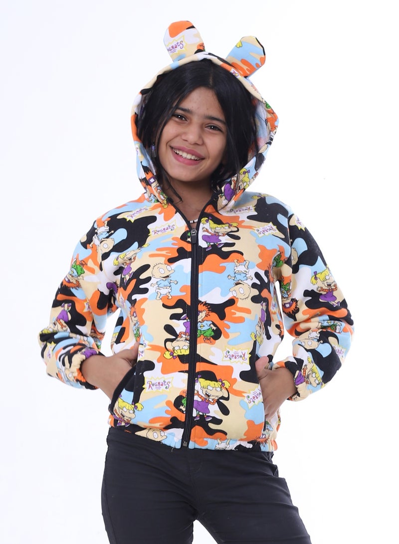 بيبو سترة بغطاء رأس وطبعة شخصيات كرتونية من راغراتس للأطفال متعدد الالوان_متعدد الالوان - Image 1