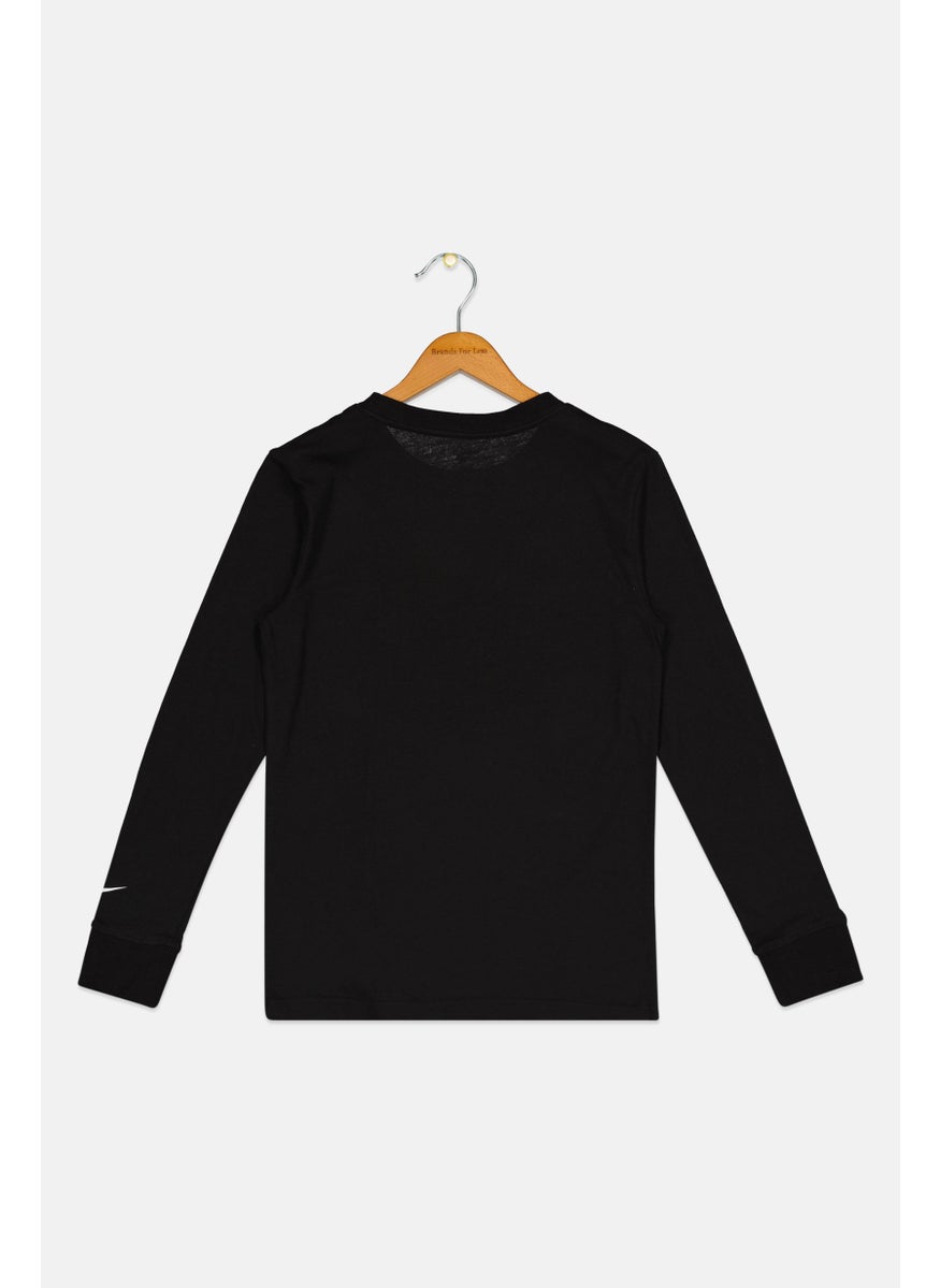 Nike Nike 3Brand by Russell Wilson Kids Boy Sportswear Fit Long Sleeve Training T-Shirt, Black 