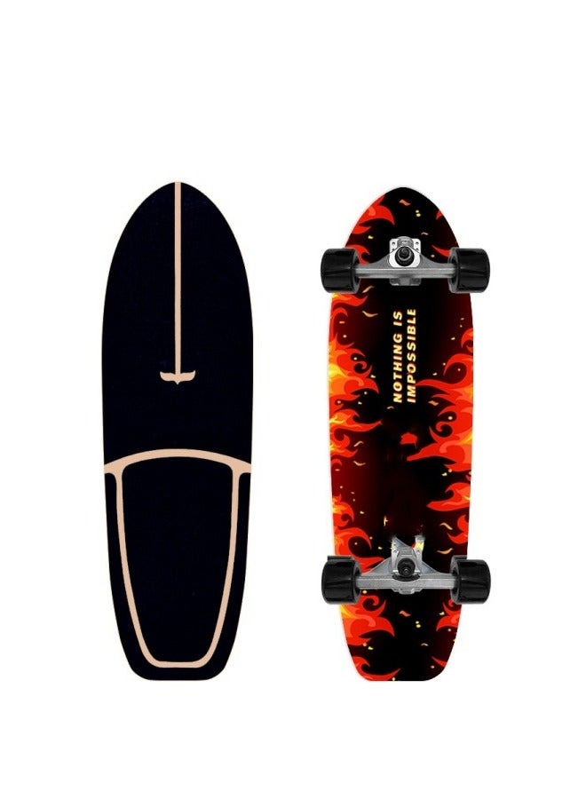 MIXDE Skateboard 28 Inch Cruiser Skateboard Complete Skateboard with PU95A Wheel and ABEC 7 Bearings Retro Board Classic Skateboard,Skateboard for Kids Beginner - Image 2