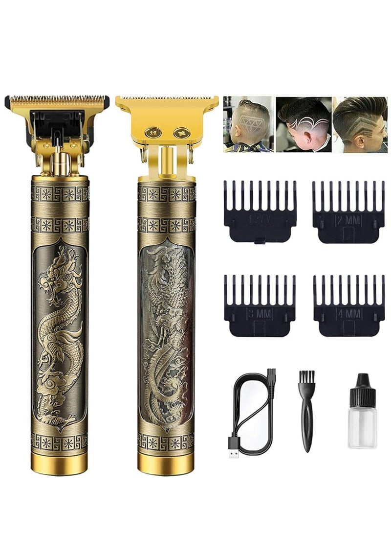 ELTRAZONE Pro T Clippers Trimmer, Electric Pro Li Trimmer T Blade Trimmer Cordless Rechargeable, Professional Baldheaded USB Rechargeable Trimmer Hair Clipper for Men, GOLD 08) - Image 1