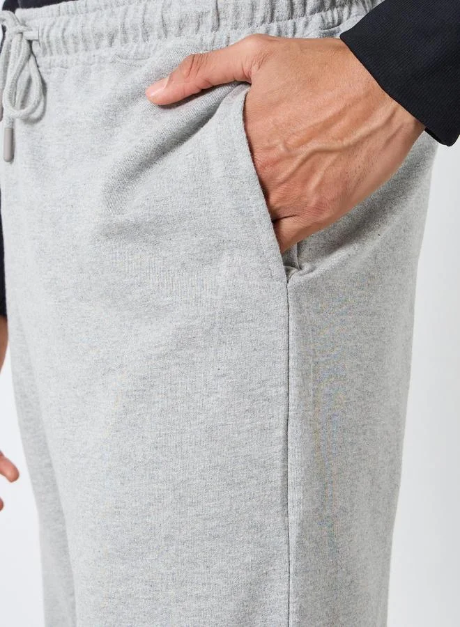 Styli Men Grey Printed Oversized Terry Joggers