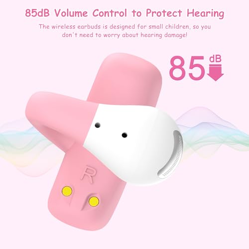 BANIGIPA Kids True Wireless Earbuds, 5g Super Light Comfortable Open Ear Bluetooth 5.4 Headphones w/Mic to Protect Hearing for Studying Music Clear Calling, Touch Control Ear Buds w/Charging Case - Image 4