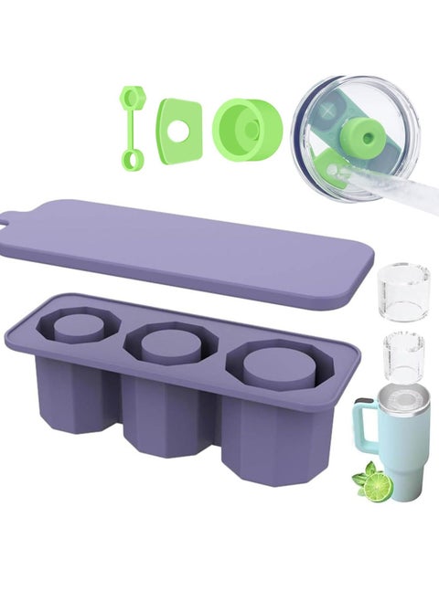 Stanley ice cube tray, suitable for 30/40oz Stanley water glass ice making mold, reusable cylindrical silicone ice cube mold, can be used for ice drinks, juice, whiskey, cocktails