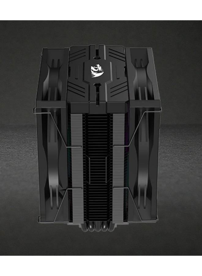 REDRAGON CC-2177 - Agent Air CPU Cooler - Mighty 260w TDP - All-Black 5 Copper Heat Pipes - Dual-Tower CPU Cooler with ARGB Dual Fans - Support Platform LGA 1700/1200/115X/1366AMD AM5/AM4 - Image 3