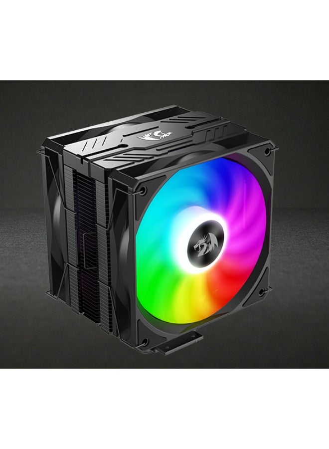 REDRAGON CC-2177 - Agent Air CPU Cooler - Mighty 260w TDP - All-Black 5 Copper Heat Pipes - Dual-Tower CPU Cooler with ARGB Dual Fans - Support Platform LGA 1700/1200/115X/1366AMD AM5/AM4 - Image 4