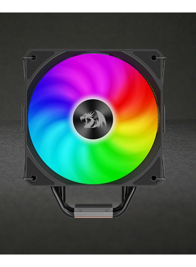 REDRAGON CC-2177 - Agent Air CPU Cooler - Mighty 260w TDP - All-Black 5 Copper Heat Pipes - Dual-Tower CPU Cooler with ARGB Dual Fans - Support Platform LGA 1700/1200/115X/1366AMD AM5/AM4 - Image 1