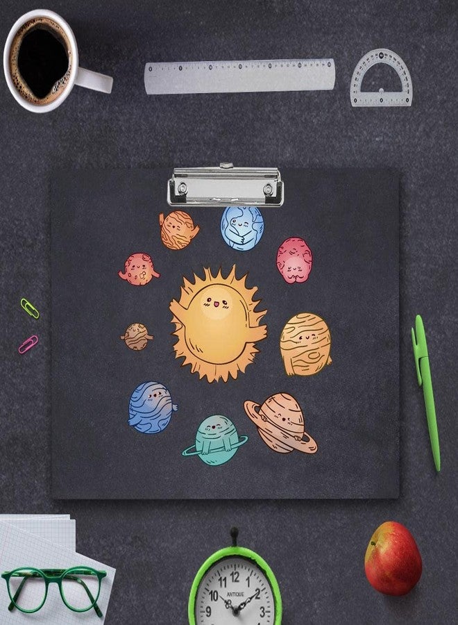 Vprint Quality "The Space Explorer's Exam Board: A Wood Exam Pad with Metal Clips for Student Astronomers" (Solar System) Wooden Clipboard Writing Pad | Exam Board for Kids Students Size 11X17 Inches - Image 5