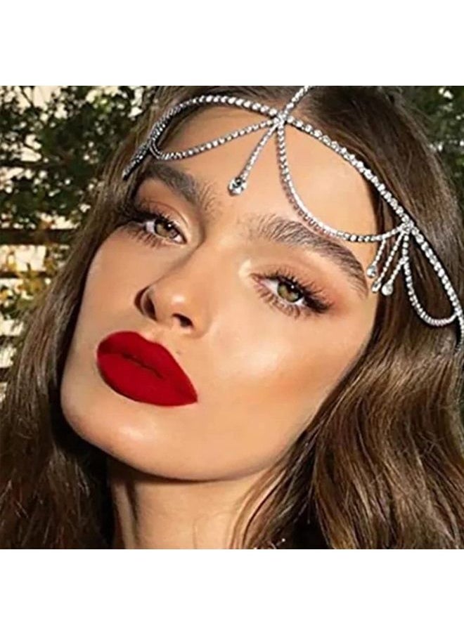 STONEFANS - Bridal Layered Rhinestone Head Chain Headpiece Boho Tassel Forehead Hair Chain Accessories for Women Wedding - Image 1