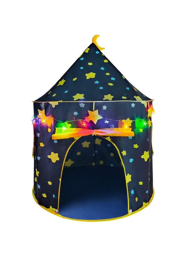 LotFancy Play Tent For Boys With Star Lights And Storage Carrying Bag Pop Up Play Tent House For Kids Toddlers Indoor And Outdoor Use Foldable Portable Blue - Image 1